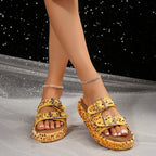 Damen Komfortable Clogs mit doppeltem Klettverschluss und modischem Design R&B
