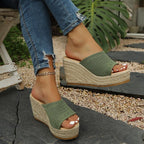 Damen Plateausandalen mit geflochtener Oberseite R&B