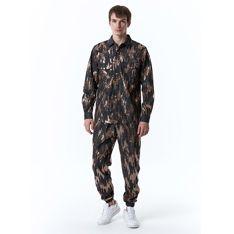 Herren Designer-Jogginganzug mit glitzerndem Muster
