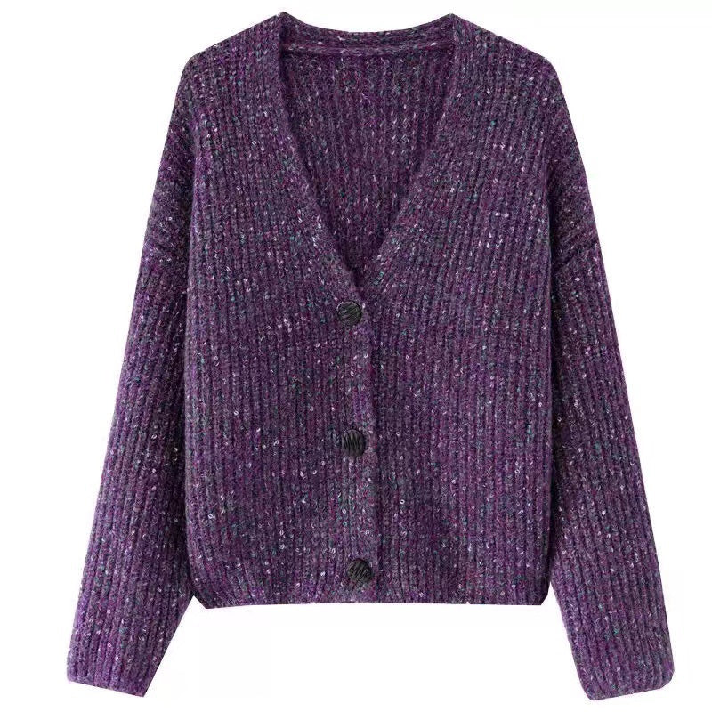 Damen Kuscheliger Grobstrick-Cardigan mit Knopfdetail und weitem Schnitt R&B