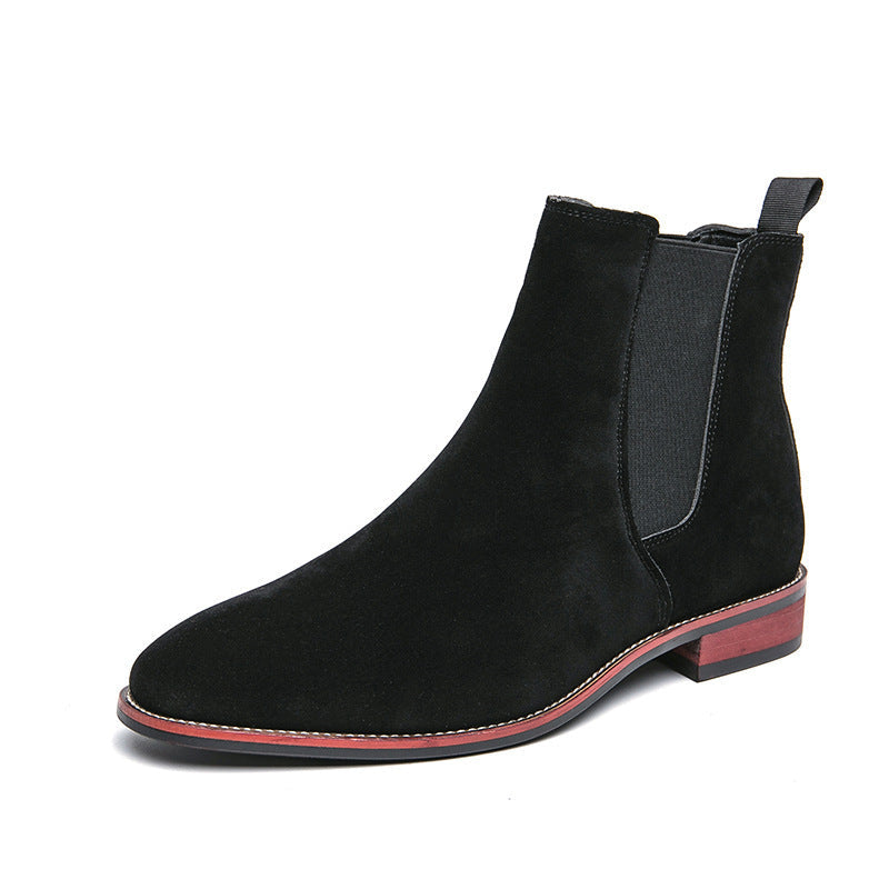Damen elegante Chelsea-Stiefel aus weichem Wildleder mit elastischen Einsätzen R&B