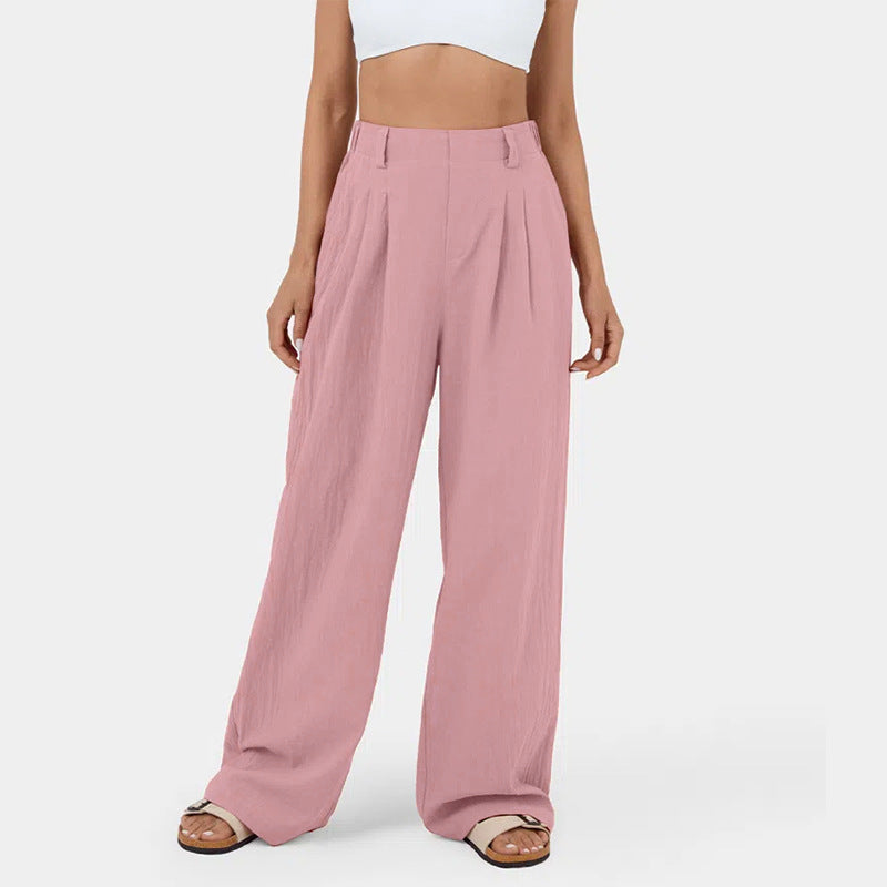 Damen Weite Chinohose mit elegantem Faltenwurf und seitlichen Taschen R&B
