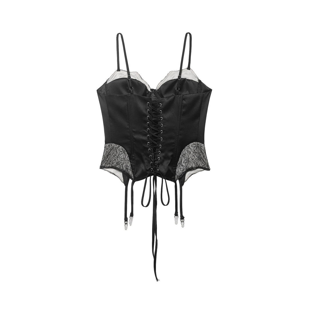 Damen Korsett Top mit zartem Spitzenbesatz und raffiniertem Schnitt R&B
