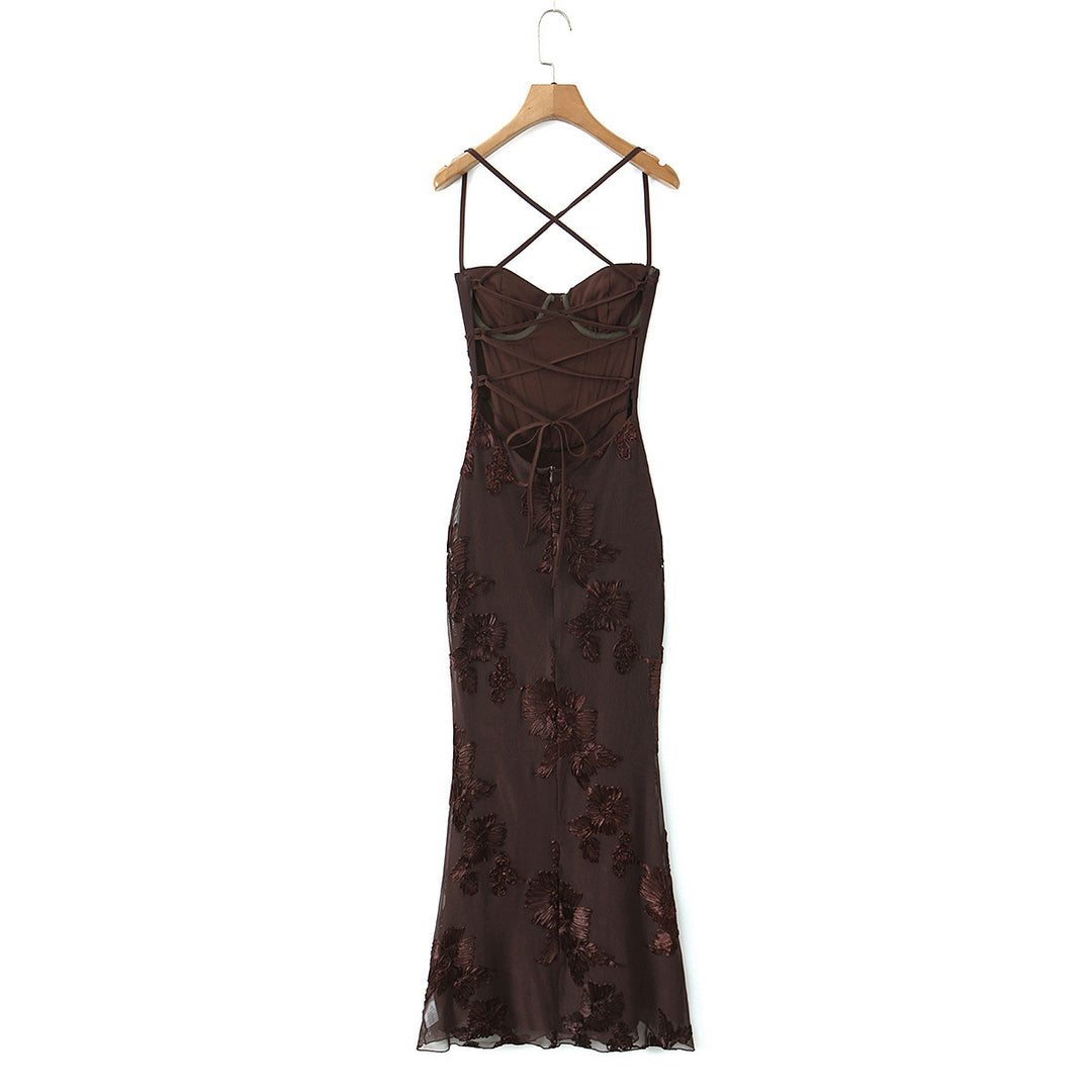 Damen Bodycon Kleid mit floralem Spitzenbesatz R&B