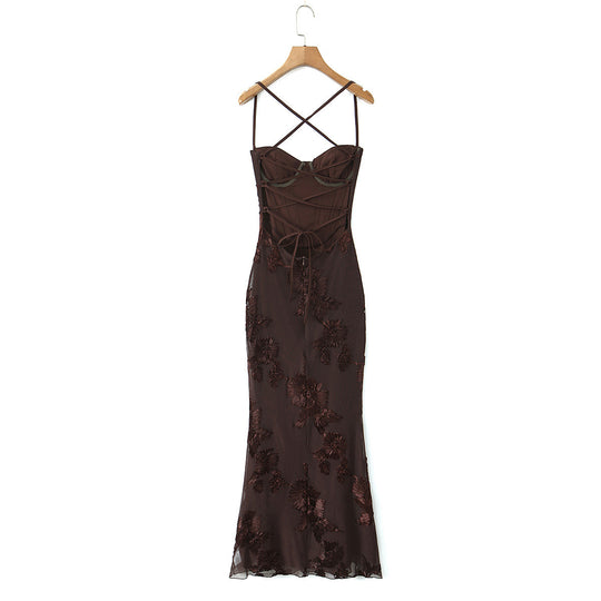 Damen Bodycon Kleid mit floralem Spitzenbesatz R&B