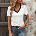 Damen T-Shirt mit V-Ausschnitt und lässigem Schnitt R&B