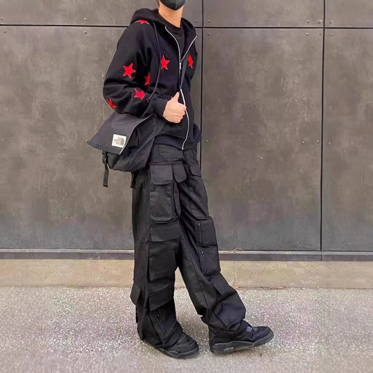 Herren Kapuzenpullover mit auffälligem Sternenmuster R&B