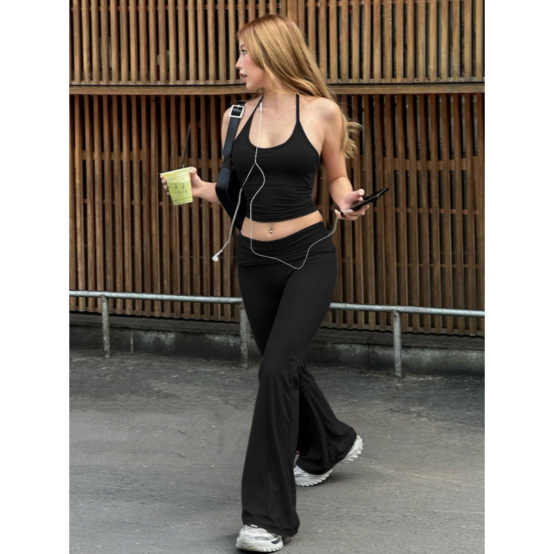 Damen Sportliches Sets mit weit geschnittenen Leggings und trägerlosem Oberteil R&B