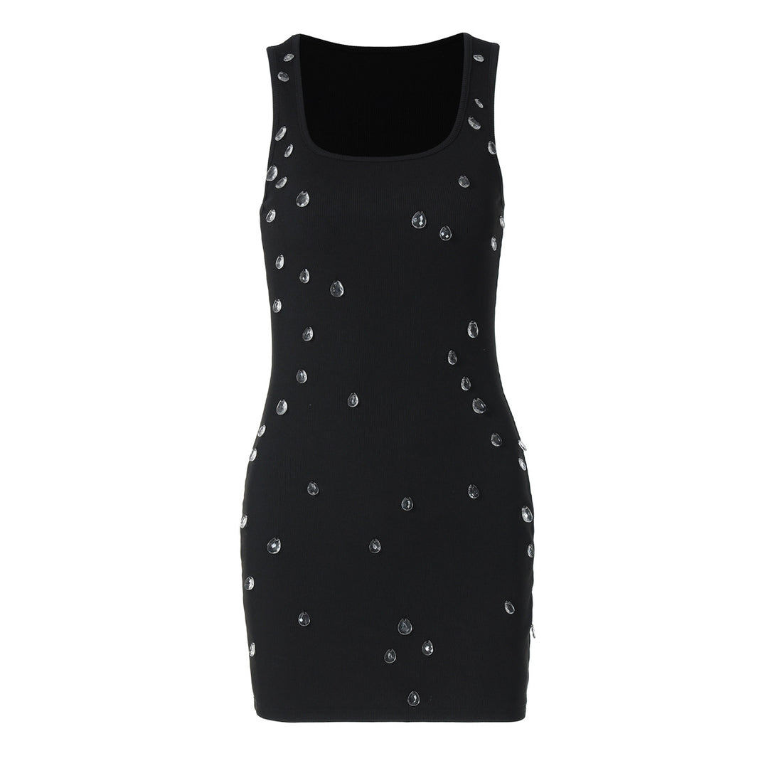 Damen Figurbetontes Minikleid mit Glitzersteinverzierungen R&B
