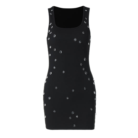 Damen Figurbetontes Minikleid mit Glitzersteinverzierungen R&B