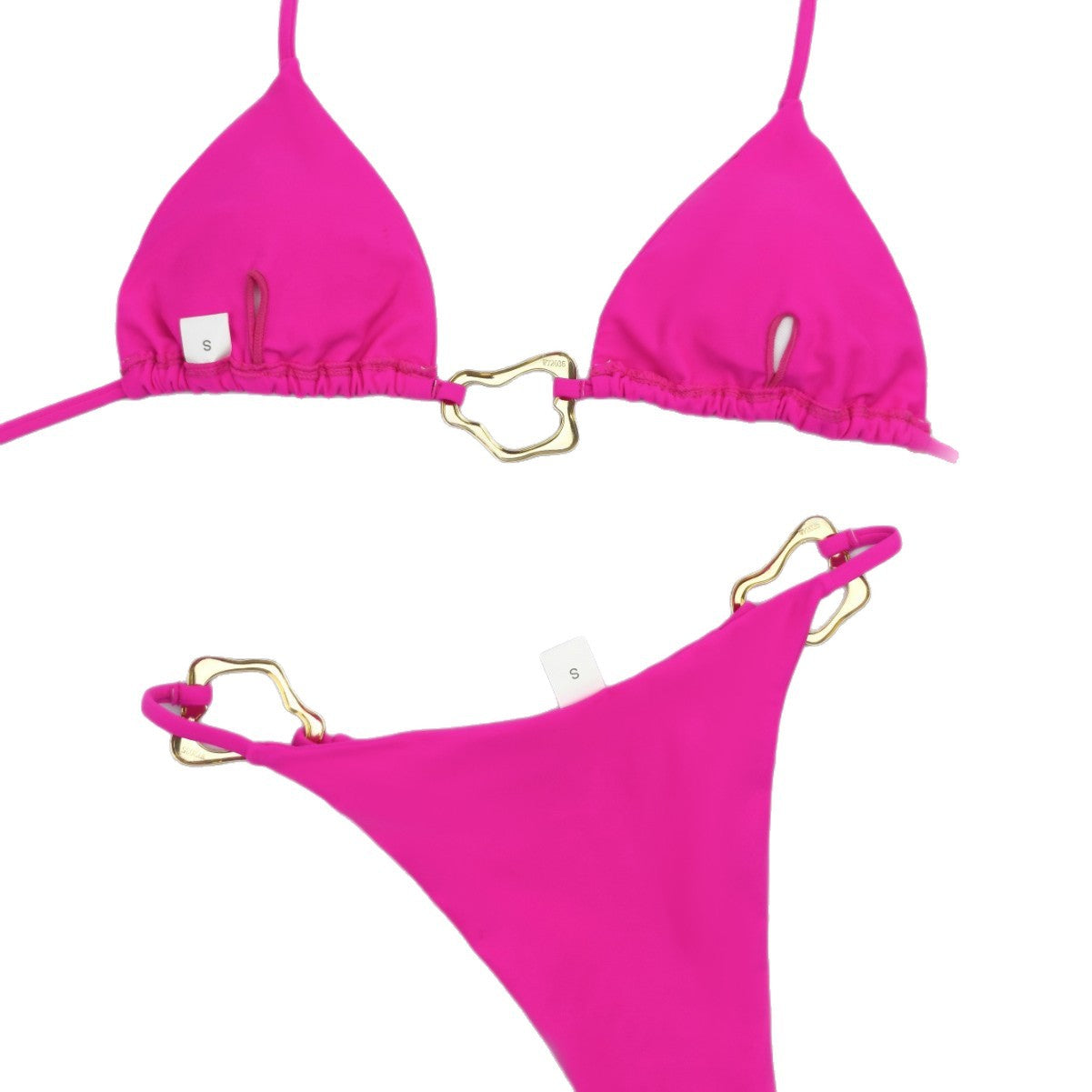 Damen Triangel-Bikini mit stilvollen Goldakzenten R&B