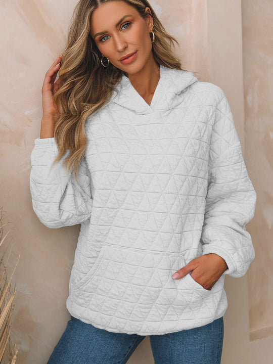 Damen Kapuzenpullover mit strukturiertem Steppmuster und praktischen Taschen R&B