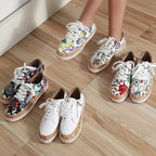 Damen modische Sneakers mit elegantem Reißverschluss und Korksohle R&B