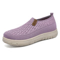 Damen atmungsaktive Slip-On Sneakers mit flexiblem Strickdesign R&B