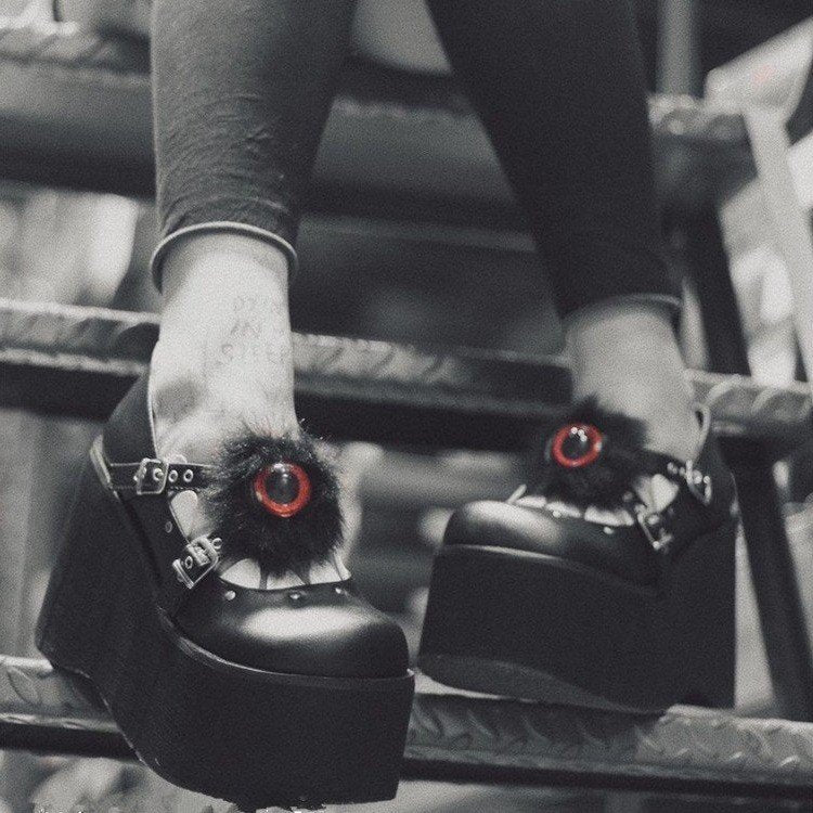 Damen Plattformschuhe mit auffälligem Design und Kunstfell-Applikation R&B