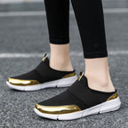 Damen Slip-On Sneakers mit glänzenden Akzenten