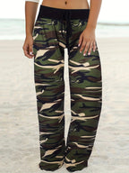 Damen lässige Freizeithose mit elastischem Bund und Camouflage-Design R&B
