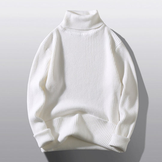 Herren bequemer Rollkragenpullover aus strukturiertem Strick R&B