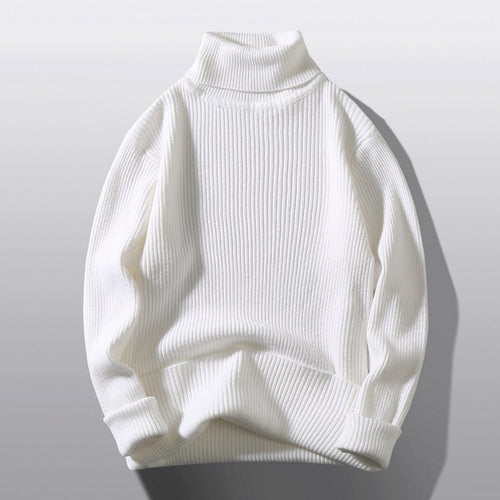 Herren bequemer Rollkragenpullover aus strukturiertem Strick R&B