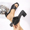 Damen Offene High-Heel Mules mit luxuriösem Schlangenleder-Design R&B