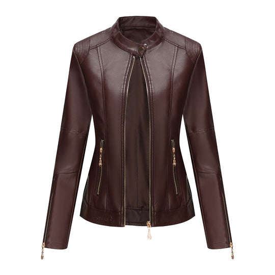 Damen modische Faux jacke mit minimalistischen Akzenten R&B