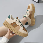 Damen Plateau-Sneaker mit strukturiertem Sohlenprofil und modischem Design R&B
