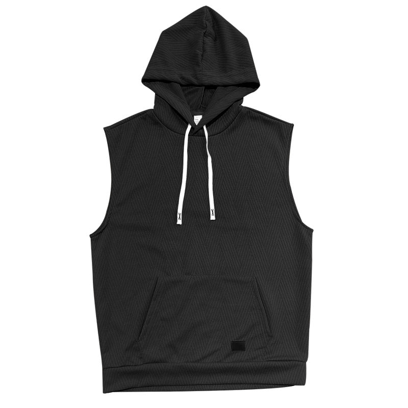 Unisex ärmelloses Kapuzenshirt mit Struktur R&B