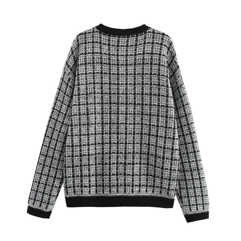 Damen Strickjacke im klassischen Karomuster R&B