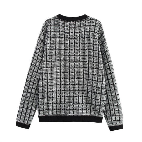 Damen Strickjacke im klassischen Karomuster R&B