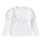 Mädchen T-Shirt mit eleganten Tüllärmeln und Rüschendetails R&B