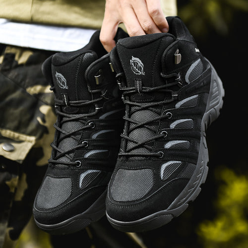 Herren hochgeschnittene Outdoor-Wanderschuhe mit rutschfester Sohle und atmungsaktivem Material R&B