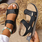 Damen Komfortable Wedge-Sandalen mit ergonomischem Riemendesign und modischer Schnallenapplikation R&B