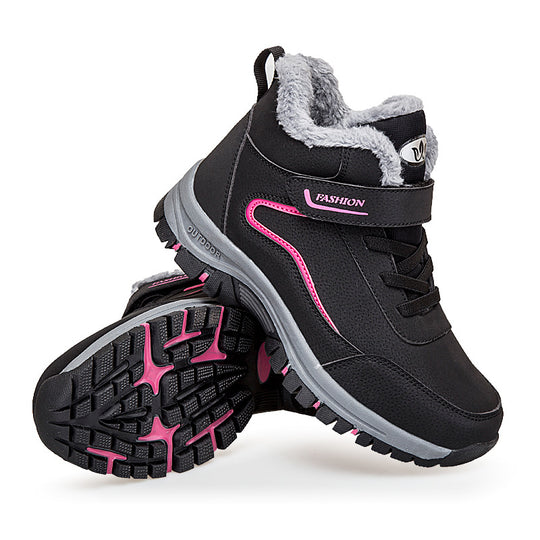 Damen Warm gefütterte Outdoor-Wanderschuhe mit verstellbarem Klettverschluss R&B