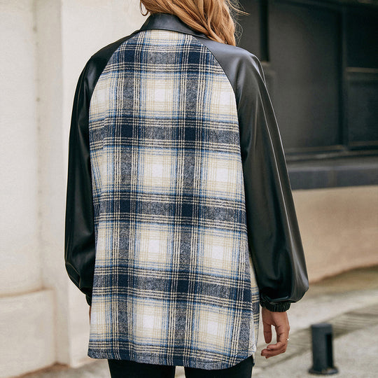 Damen modische Karomuster Jacke mit ärmeln R&B