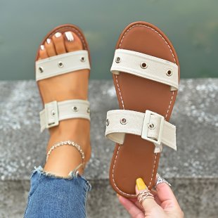 Damen Komfortable Riemchensandalen mit eleganten Schmuckdetails R&B