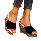 Damen Wedge-Pantoletten mit floralem Design R&B