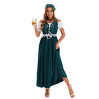 Damen nan langes Trachtenkleid im Dirndlstil mit Corsage-Schnürung und Spitzenbund R&B