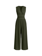 Damen Jumpsuit Palazzo Bein mit Taille