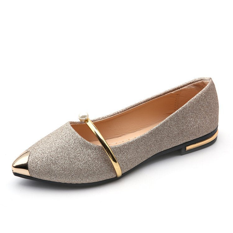 Damen Ballerinas mit funkelndem Glitzermaterial und eleganter Applikation R&B