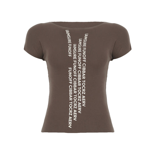 Damen T-Shirt mit grafischem Schriftzug und lässigem Schnitt R&B