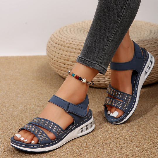 Damen Komfortable Sandalen mit verstellbaren Riemen und modischem Glitzerdetail R&B
