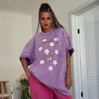 Damen Trendiges Oversized T-Shirt mit floralem Aufdruck R&B