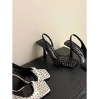 Damen Slingback High Heel Sandalen mit elegantem Punktedesign R&B