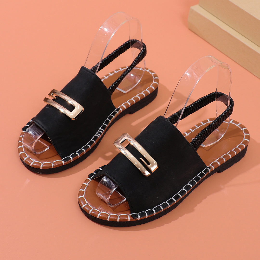 Damen Slingback Sandalen mit dekorativem Riemen und rutschfester Sohle R&B