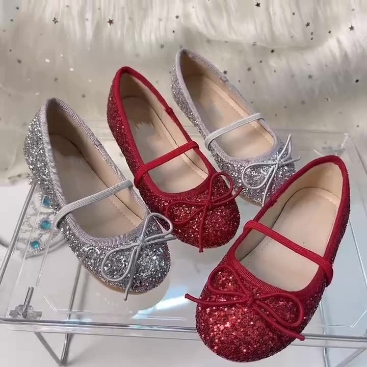 Mädchen Glitzernde Ballerinas mit dekorativer Schleifenverzierung R&B