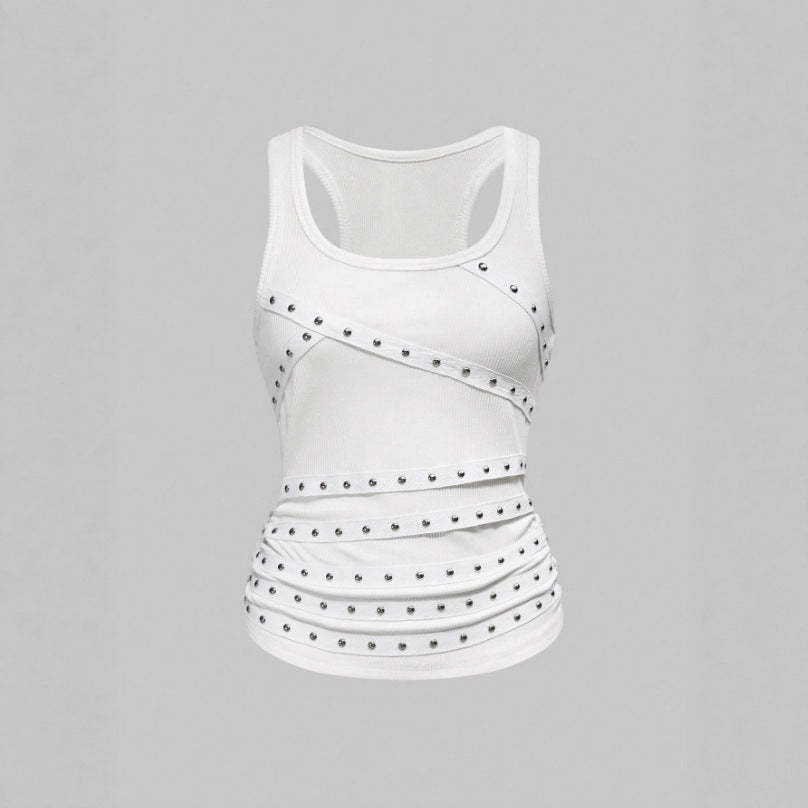 Damen Sportliches Top mit stylischen Nieten-Details R&B
