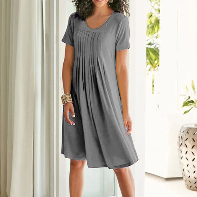 Damen Freizeitkleid mit Plissierung und bequemer Passform R&B