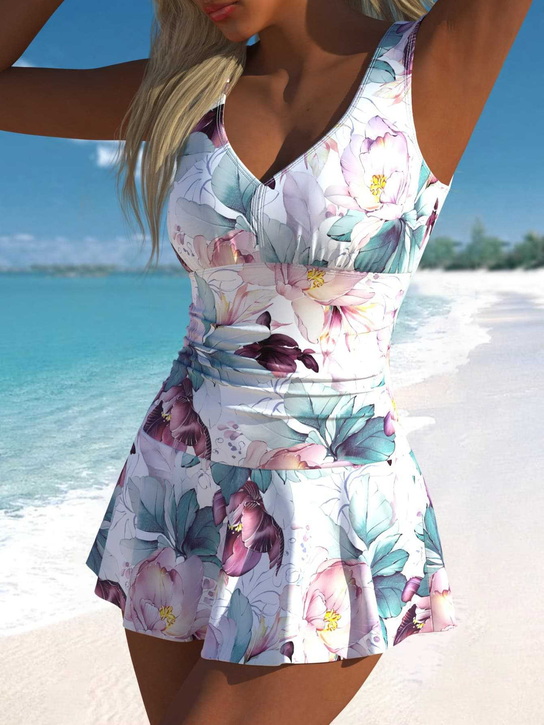 Damen Badeanzug mit elegantem Rüschendesign und modernem Schnitt R&B