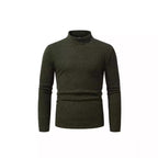 Herren eleganter Rollkragenpullover mit vertikalem Rippstrickdesign