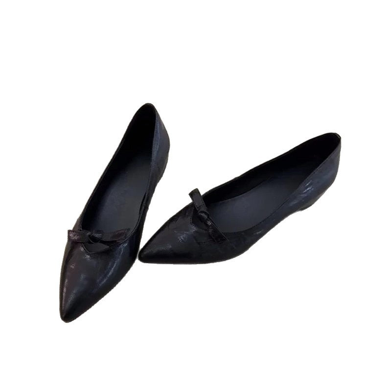Damen elegante Ballerinas mit klassischem Schleifenakzent R&B